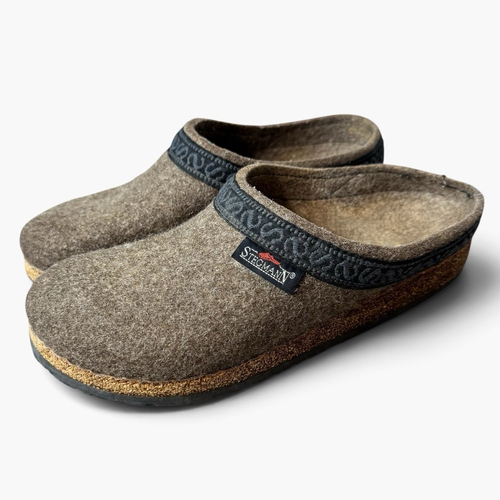 Stegmann 100% Wool Clogs Size 6 Brown Slip On Comfort Shoes Heritage Outdoor